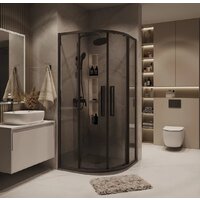 Grossman Cosmo 80x80x195 301.K33.02.8080.21.10 (черный матовый/тонированное стекло) Image #8