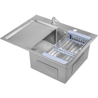 Saniteco 6550-R + Spike F9S07000 (хром, с сифоном, дозатором и коландером) Image #4