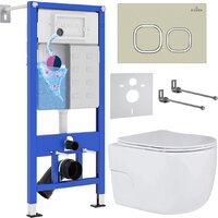 Roxen Porto в комплекте с инсталляцией StounFix Dual Fresh 6 в 1 966529 (кнопка: бежевый) Image #1