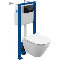 Cersanit City Smart CO DPL EO Slim (с кнопкой Twins 64117 стекло черное)