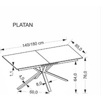 Halmar Platan 140-180/85/76 (белый мрамор/черный) Image #20