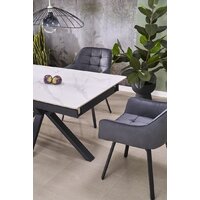 Halmar Platan 140-180/85/76 (белый мрамор/черный) Image #6