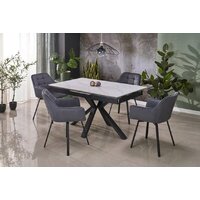 Halmar Platan 140-180/85/76 (белый мрамор/черный)