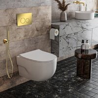 Roxen Porto в комплекте с инсталляцией StounFix Dual Fresh 6 в 1 968015 (кнопка: золото глянцевое ) Image #9