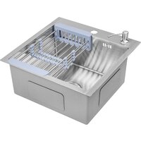 Saniteco 4848 + Spike F9S07000 (хром, с сифоном, дозатором и коландером) Image #2