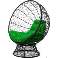 M-Group Кокос на подставке 11590404 (черный ротанг/зеленая подушка) Image #1