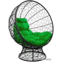 M-Group Кокос на подставке 11590404 (черный ротанг/зеленая подушка) Image #3