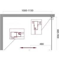 BelBagno UNIQUE-AH-1-100/115-90-C-Cr (прозрачное стекло) Image #8