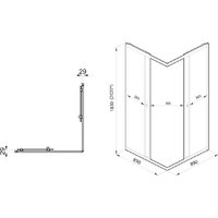 Saniteco SNT-802 Cube 90х90 без поддона (черный/прозрачное стекло) Image #2