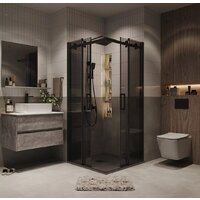 Grossman Classic 80x80x195 300.K33.04.8080.21.10 (черный матовый/тонированное стекло) Image #8