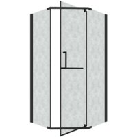 Grossman Pragma 100x100x195 302.K33.03.1010.21.02 (черный матовый/шиншилла стекло) Image #2