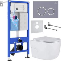 Roxen Porto в комплекте с инсталляцией StounFix Dual Fresh 6 в 1 966078 (кнопка: серый бетон) Image #1