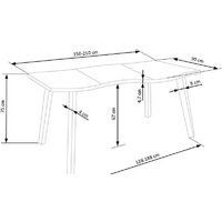 Halmar Dickson 2 150-210/90/75 (натуральный/черный) Image #9