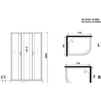 Niagara NG-33194-14LBK 110x90 (матовое стекло) Image #4