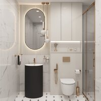 Wellsee Coquillage 23280300 (отдельностоящий, с отверстием под смеситель, цвет матовый черный/глянцевый белый) Image #7