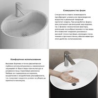 Wellsee Coquillage 23280300 (отдельностоящий, с отверстием под смеситель, цвет матовый черный/глянцевый белый) Image #5