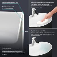 Wellsee Coquillage 23280300 (отдельностоящий, с отверстием под смеситель, цвет матовый черный/глянцевый белый) Image #4