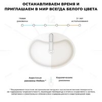 Wellsee Coquillage 23280300 (отдельностоящий, с отверстием под смеситель, цвет матовый черный/глянцевый белый) Image #6