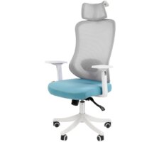 CHAIRMAN CH563 (ткань/сетка, белый/бирюзовый) Image #4