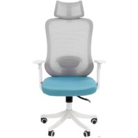 CHAIRMAN CH563 (ткань/сетка, белый/бирюзовый) Image #2