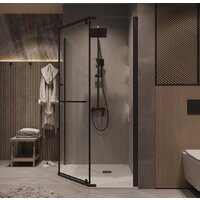 Grossman Pragma 100x100x195 302.K33.03.1010.21.00 (черный матовый/прозрачное стекло) Image #9