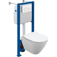 Cersanit City Smart CO DPL EO Slim (с кнопкой Twins 63535 белый/золото) Image #1