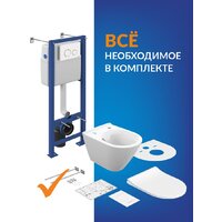 Cersanit City Smart CO DPL EO Slim (с кнопкой Twins 63535 белый/золото) Image #14