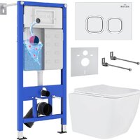 Roxen Cube в комплекте с инсталляцией StounFix Dual Fresh 6 в 1 534002 (кнопка: белый глянец)