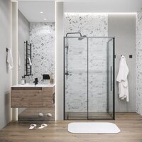 Grossman Galaxy 100x90x195 120.K33.01.1090.21.02 (черный матовый/стекло шиншилла) Image #7