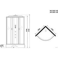Niagara NG-3302-14G 100x100x215 (матовое стекло) Image #3