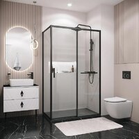 Grossman Style 100x80x195 120.K33.05.1080.21.00 (черный матовый/прозрачное стекло) Image #8