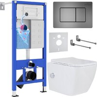 Roxen Cube Bidet One Rimless 6 в 1 StounFix Dual Fresh 623444 (оружейная сталь/металл) Image #1