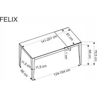 Halmar Felix 141-201/81/76 (белый мрамор/черный) Image #20
