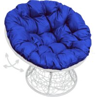 M-Group Папасан пружинка 12050110 (белый ротанг/синяя подушка)