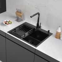 ARFEKA ECO AR мойка 600*500, коландер, дозатор BLACK DECOR VOLCANIC ROCK Image #1