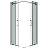 Grossman Classic 100x100x195 300.K33.04.1010.10.00 (хром/прозрачное стекло) Image #2