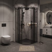 Grossman Classic 100x100x195 301.K33.04.1010.21.10 (черный матовый/тонированное стекло) Image #9