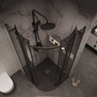 Grossman Classic 100x100x195 301.K33.04.1010.21.10 (черный матовый/тонированное стекло) Image #10