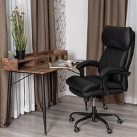 TetChair Chief metalBL кожзам/ткань (черный/черный стеганный) Image #13