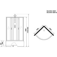 Niagara Classic NG-6709-14BKTG 100x100x200 (прозрачное стекло/черный) Image #8