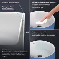 Wellsee Chalice Perfection 230622000 (отдельностоящий, без отверстия под смеситель, цвет матовый темно-синий/глянцевый белый) Image #4