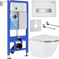 Roxen Antares Gold в комплекте с инсталляцией StounFix Dual Fresh 6 в 1 904965 (белое стекло)