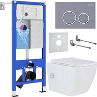 Roxen Cube bidet в комплекте с инсталляцией StounFix Dual Fresh 6 в 1 966127 (кнопка: серый бетон) Image #1