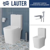 Lauter W09 S-TRAP 21900004 + гигиенический душ AquaTech 21LT0101CH (вертикальный выпуск)