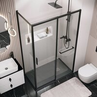 Grossman Style 110x70x195 120.K33.05.1170.21.00 (черный матовый/прозрачное стекло) Image #10