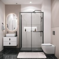 Grossman Style 110x70x195 120.K33.05.1170.21.00 (черный матовый/прозрачное стекло) Image #7
