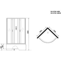 Niagara Classic NG-6709-14BKG 100x100x200 (прозрачное стекло/черный) Image #8