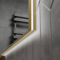Roxen Зеркало Frida c подсветкой 510215-120 (120x70) в тонком металлическом профиле в цвете брашированное золото Image #7
