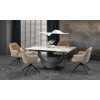 Halmar Fernando раскладной 160-240/92/75 (белый мрамор/черный) Image #2