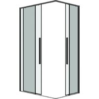 Grossman Galaxy 90x80x195 300.K33.01.9080.42.00 (графит сатин/прозрачное стекло) Image #2